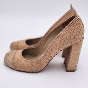Leon Max Scales Blush Block Heels 9M S0072